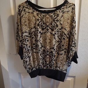Chic Black and Gold Patterned Top
